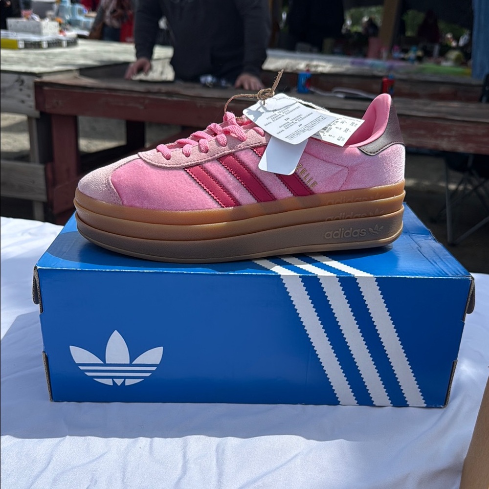Adidas Women's Pink Platform Suede Sneakers